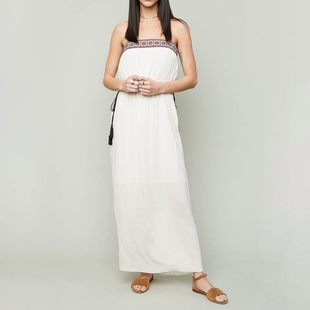 Strappy Gladiator  Maxi Dress With Tassel Tie